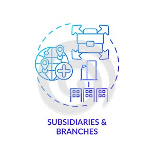 Linear subsidiaries and branches icon FDI concept