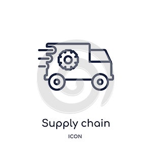 Linear supply chain icon from Delivery and logistic outline collection. Thin line supply chain vector isolated on white background