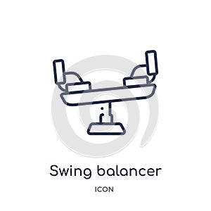 Linear swing balancer icon from Education outline collection. Thin line swing balancer icon isolated on white background. swing