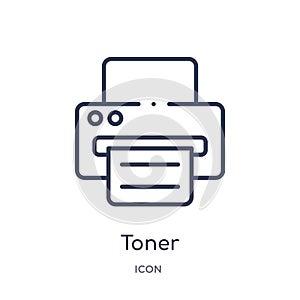 Linear toner icon from Electronics outline collection. Thin line toner icon isolated on white background. toner trendy