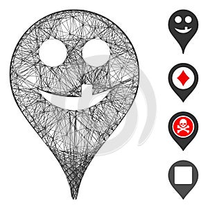 Linear Tooth Smiley Map Marker Vector Mesh