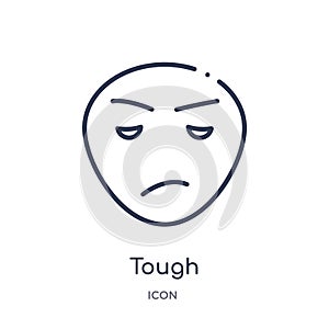 Linear tough icon from Emotions outline collection. Thin line tough vector isolated on white background. tough trendy illustration
