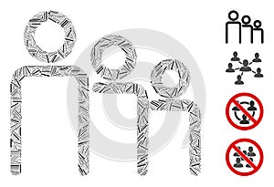 Linear Trio Icon Vector Collage