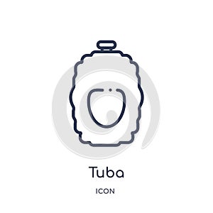 Linear tuba icon from Drinks outline collection. Thin line tuba vector isolated on white background. tuba trendy illustration