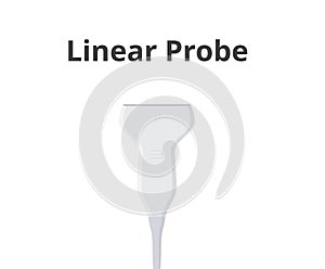 Linear ultrasound transducer isolated on white vector illustration