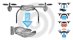 Linear Unload Drone Hand Vector Mesh