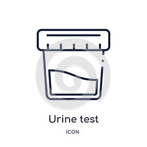 Linear urine test icon from General outline collection. Thin line urine test icon isolated on white background. urine test trendy