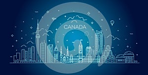 Canada architecture line skyline illustration