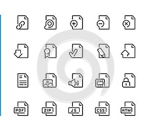 Documents Icons - Set 1 of 2 // Blue Line