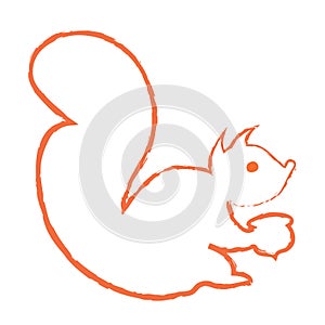 Linear Vector Illustration Squirrel