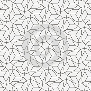 Linear vector pattern, repeating abstract chain on hexagon shape or abstract flower. pattern is clean for fabric, printing,