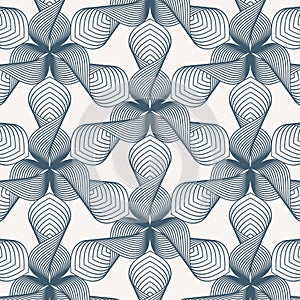 Linear vector pattern, repeating abstract leaves, gray line of leaf or flower, floral. graphic clean design for fabric, event,