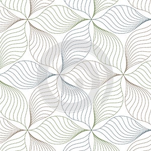 Linear vector pattern, repeating abstract leaves, line of leaf or flower, floral. graphic clean design for fabric, event