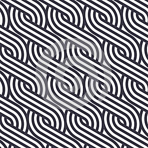 Linear vector pattern repeating braiding lines styles pattern made from a quarter linear of circle.