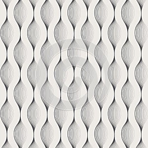 Linear vector pattern, repeating linear abstract leaves on garland.