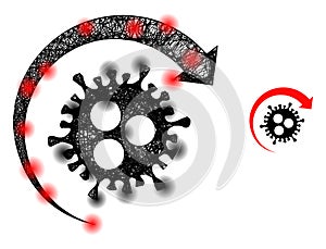 Linear Virus Return Icon with Spots
