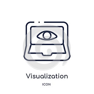Linear visualization icon from Artifical intelligence outline collection. Thin line visualization vector isolated on white