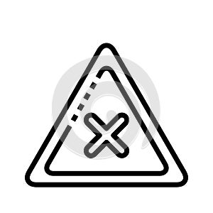 Triangle Icon with X Symbol for Errors photo