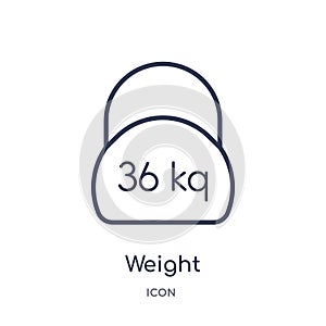 Linear weight icon from Delivery and logistic outline collection. Thin line weight vector isolated on white background. weight photo