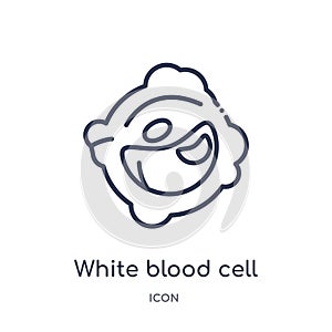 Linear white blood cell icon from Human body parts outline collection. Thin line white blood cell icon isolated on white