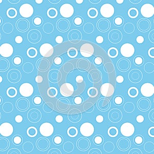 Linear and white circle pattern blue background