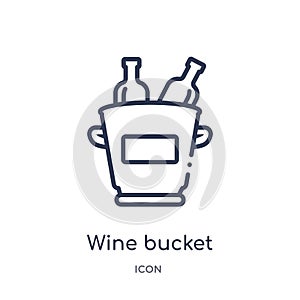 Linear wine bucket icon from Alcohol outline collection. Thin line wine bucket vector isolated on white background. wine bucket