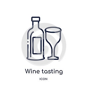 Linear wine tasting icon from Alcohol outline collection. Thin line wine tasting vector isolated on white background. wine tasting