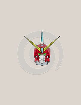 Lineart Aegis Gundam head color photo
