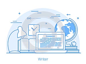 Lineart Flat copywriting writer service vector