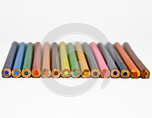 Lined coloring pencils