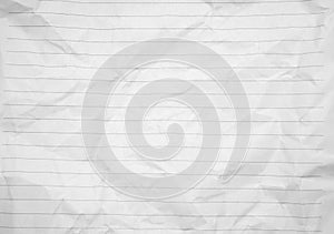 Lined crumpled white paper background image photo