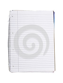 Lined empty note book