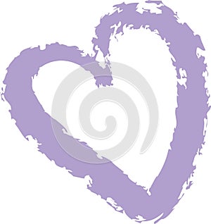 Lined Heart Crayon Hand Drawn