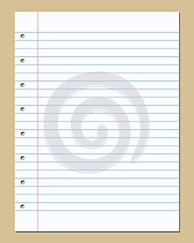 Lined notebook paper