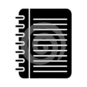Lined Notebook Sheet Solid Icon Minimal