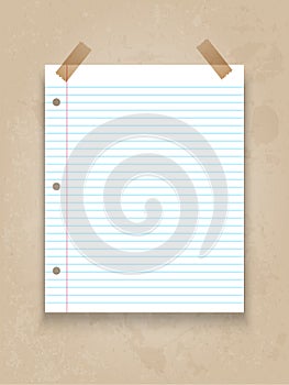 Lined paper on grunge background