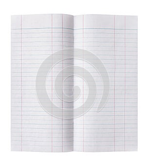 Lined paper isolated on white background