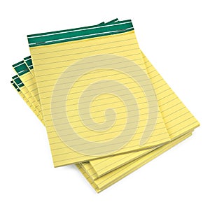 Lined paper notebooks on white photo