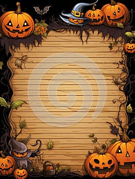 Lined paper for writing Halloween theme. Generative AI