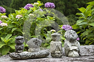 Lined small stone sculpture