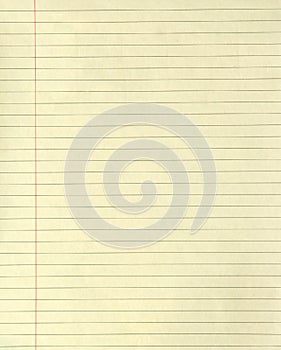 Lined Yellow Paper Background With Ruled Margin photo