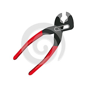Linemans pliers tool flat style icon