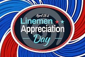 Linemen appreciation day backdrop in patriotic color with shapes and text photo