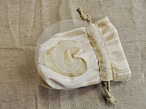 Linen fabric pouch