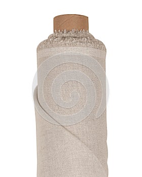 linen fabric in roll isolated