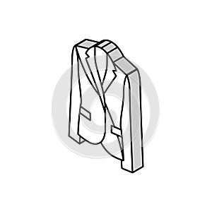 linen jacket outerwear female isometric icon vector illustration