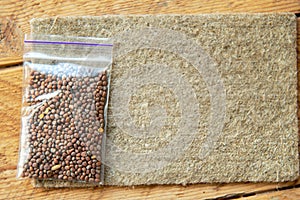 linen Mat for microgreen. growing micro-greens at home. natural base for growing plants