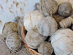 Linen thread balls for handicraft