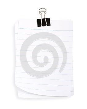 Linepaper with black clip (with clipping path)