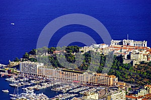 Liner and yachts in Monaco harbor